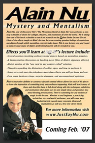 Alain Nu - Mystery and Mentalism - Feb 2007