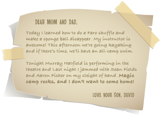 Letter from a camper at Sorcerers Safari Summer camp
