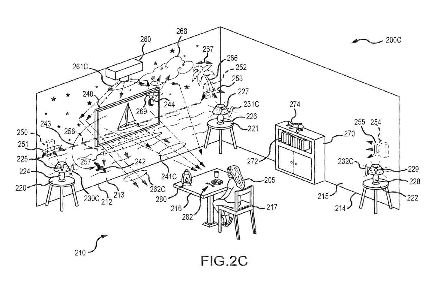 An image from Disney's patented concept of transforming any room into a show environment.