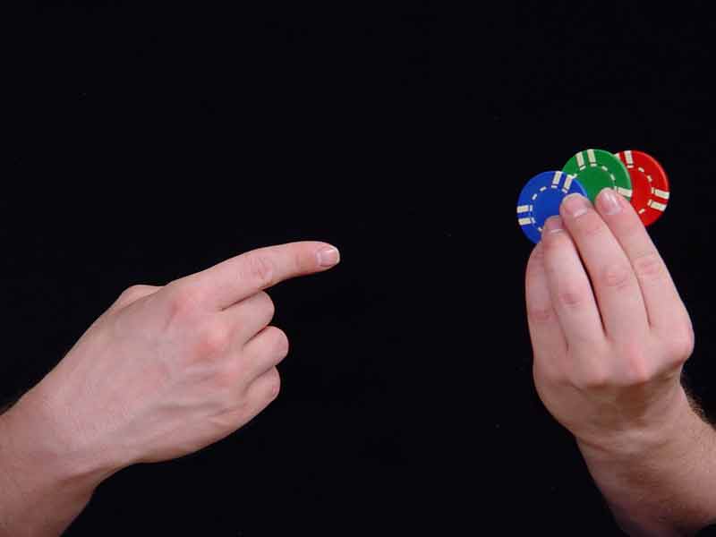 Three Colored Poker Chips